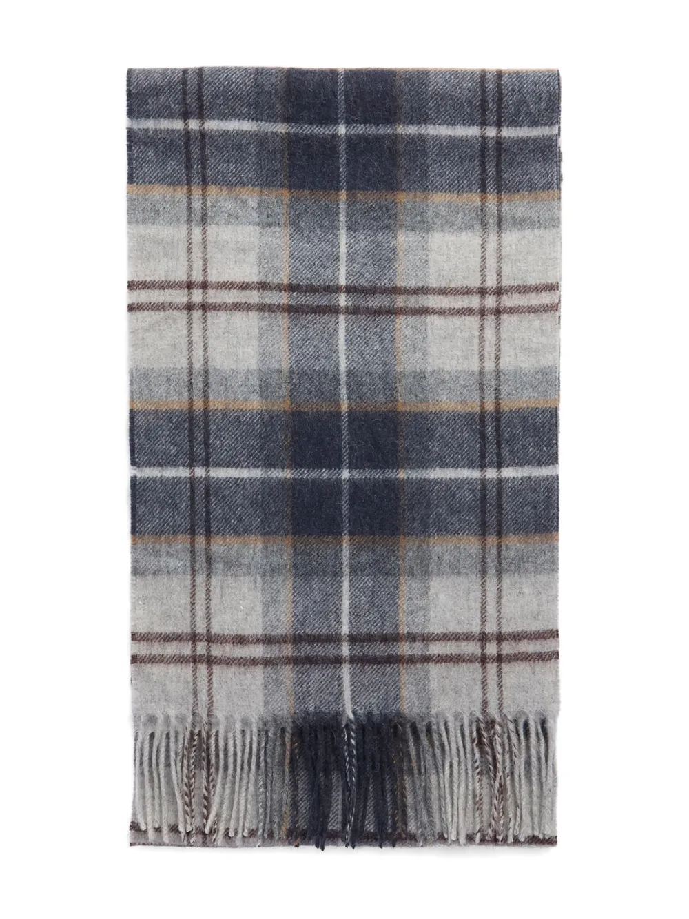 Barbour bufanda con motivo de cuadros y flecos | gris | Image 1