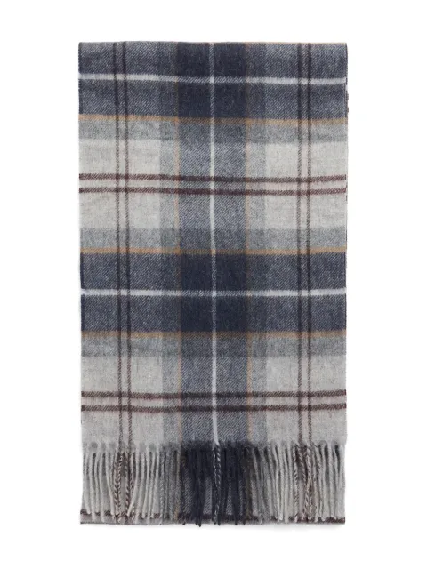 Barbour plaid fringed scarf