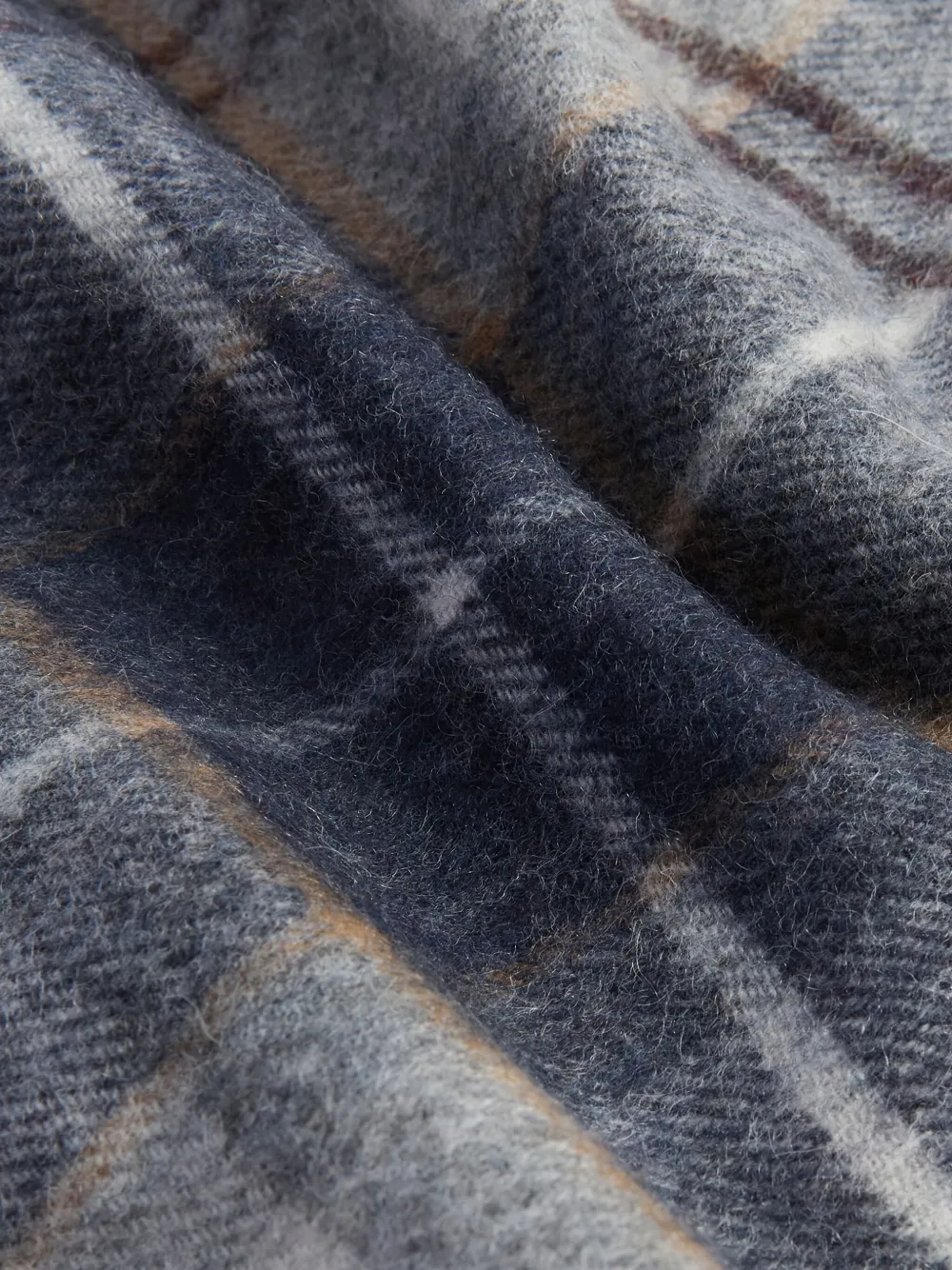 Barbour Geruite sjaal met franje Grijs