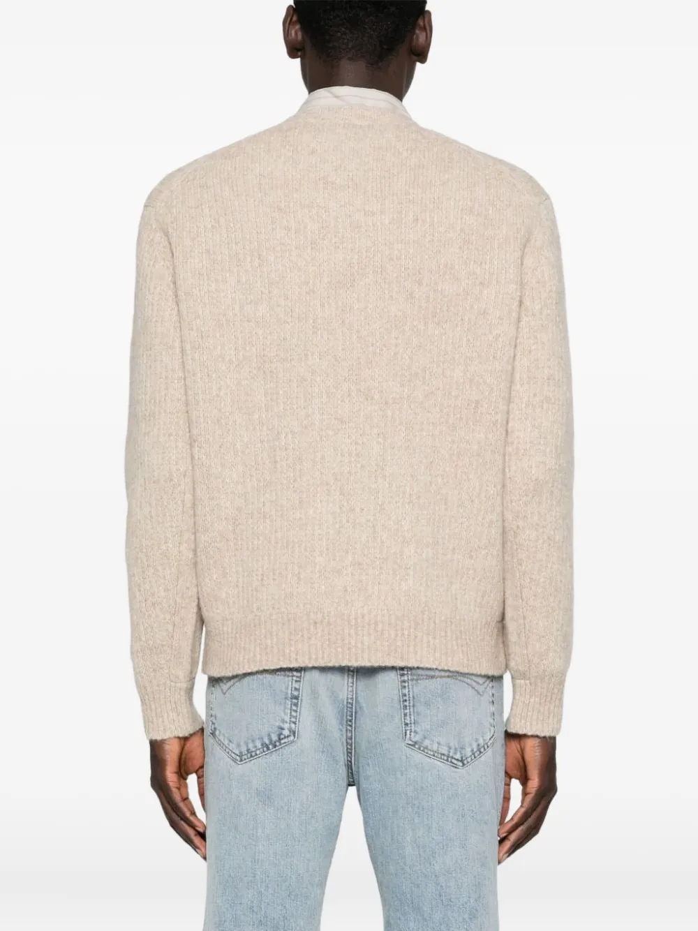 Sunflower Geribbelde alpaca trui Beige