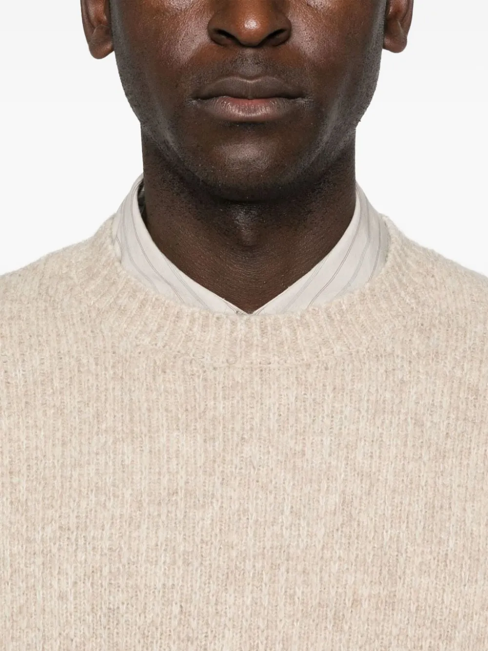 Sunflower Geribbelde alpaca trui Beige