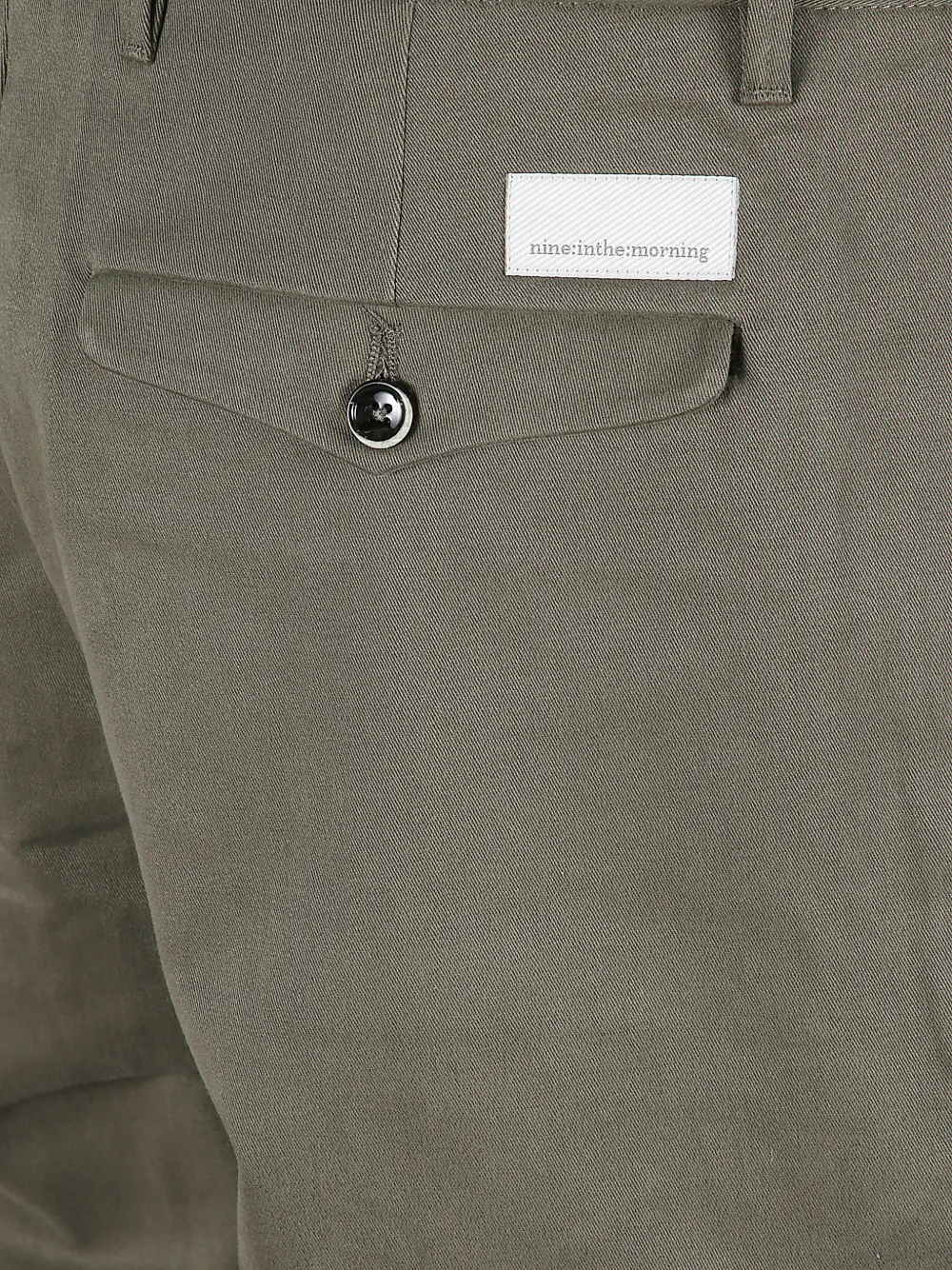 Nine In The Morning Buttoned Pocketed Straight-leg Trousers In Green