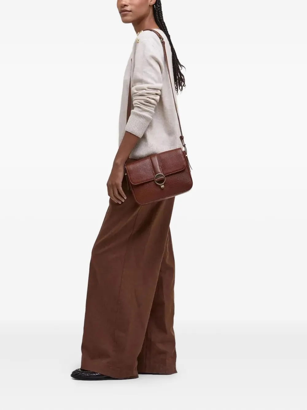 Barbour Rosa leren crossbodytas Bruin