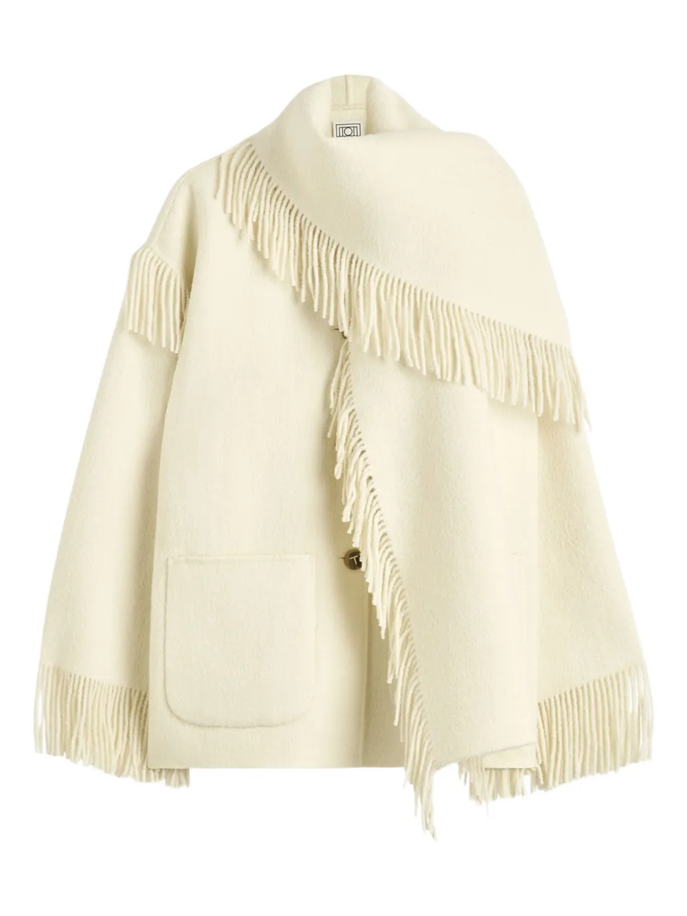 Totême Toteme Double Face Wool Blend Scarf Jacket In Yellow
