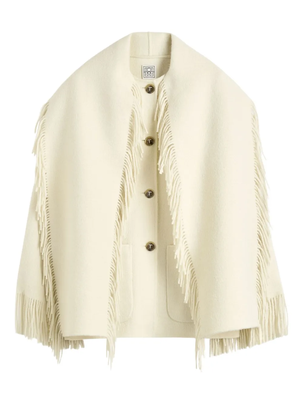 Totême Toteme Double Face Wool Blend Scarf Jacket In Yellow