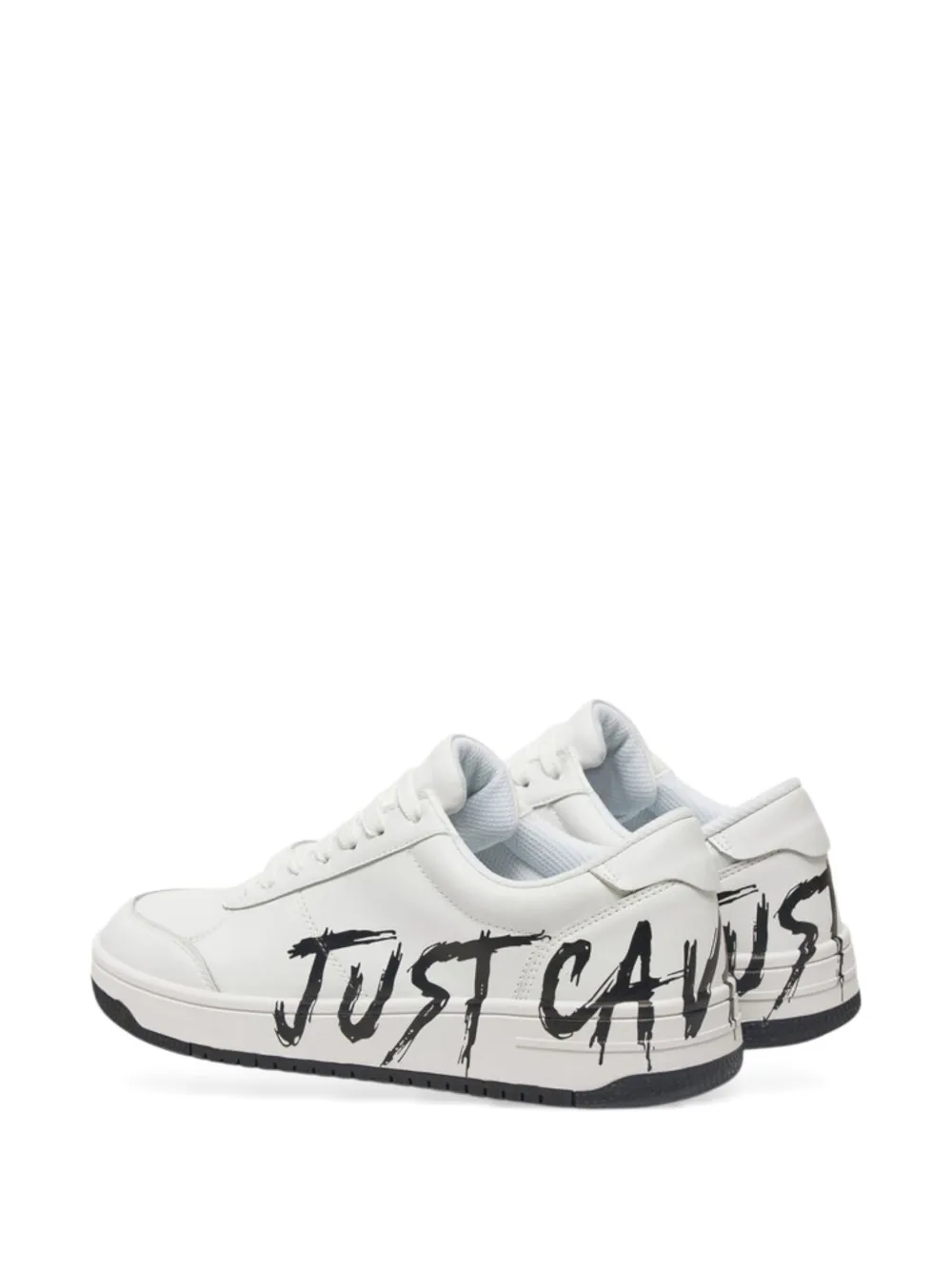 Just Cavalli Low-top Sneakers With Bold Logo Detailing In White