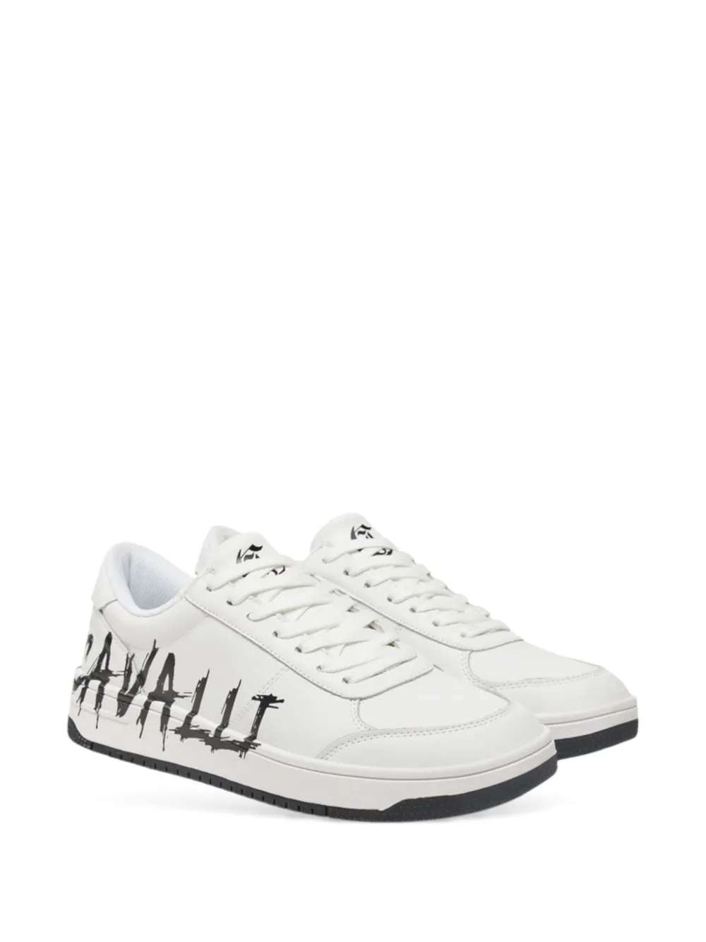 Just Cavalli Low-top Sneakers With Bold Logo Detailing In White