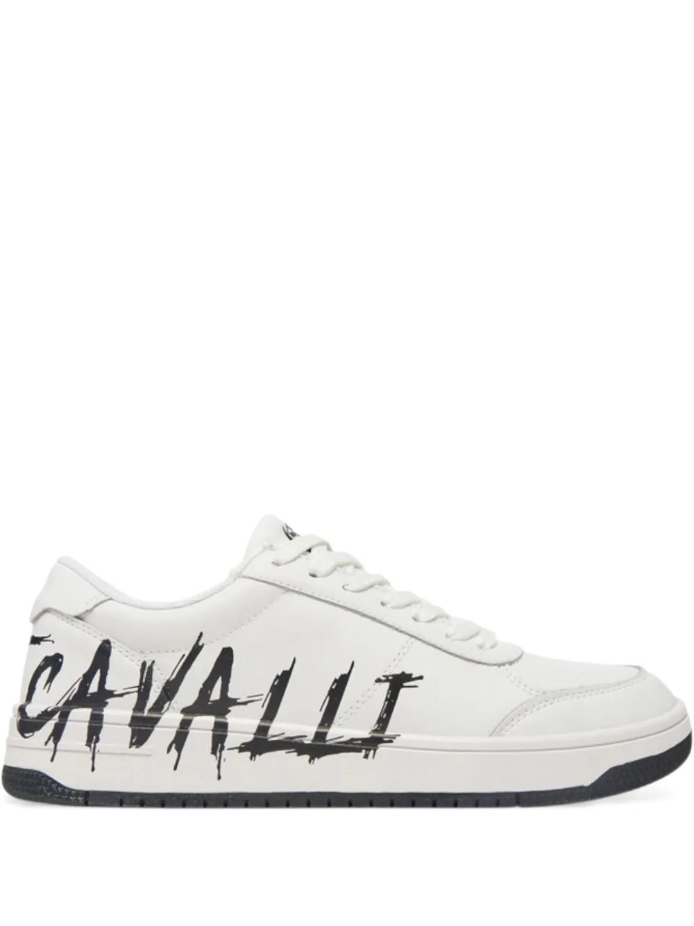 Just Cavalli Low-top Sneakers With Bold Logo Detailing In White