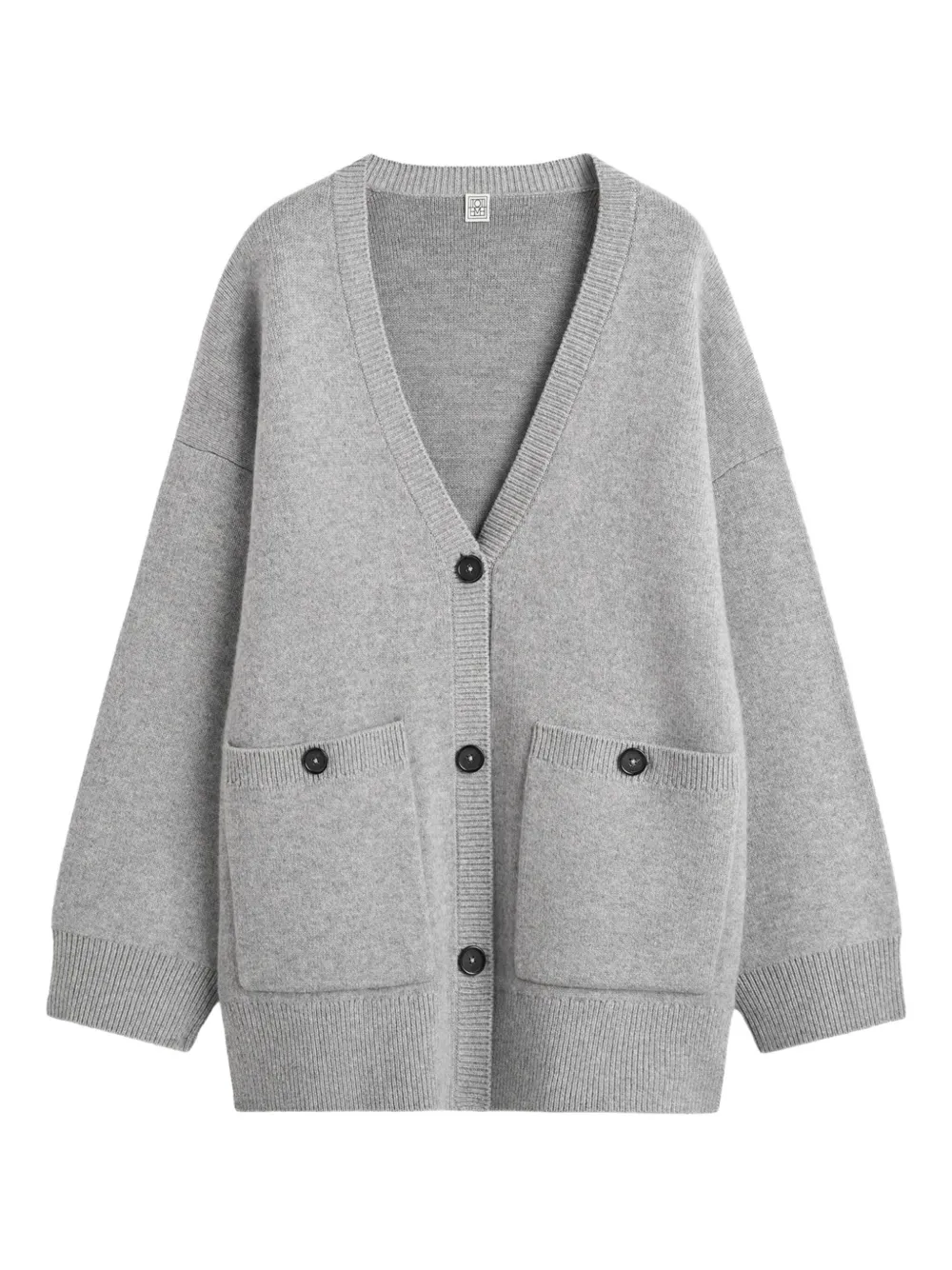 Totême Pocket V-neck Cardigan In Gray