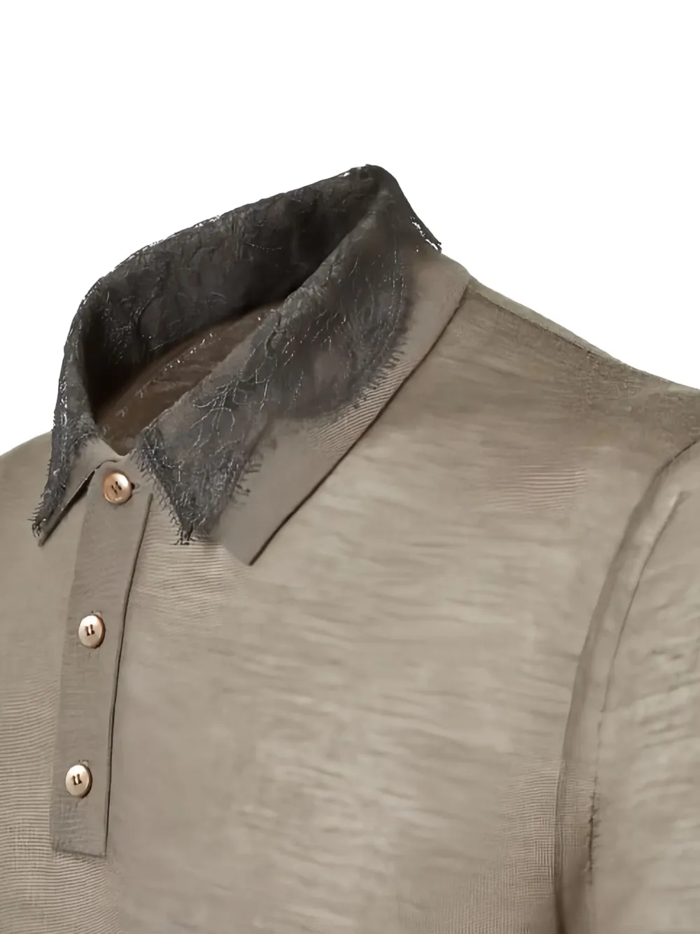 FENDI Poloshirt met kanten vlak Grijs