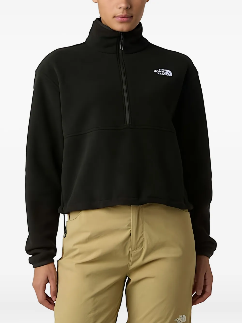 The North Face Glacier Fleece Zip-neck Sweatshirt In Black