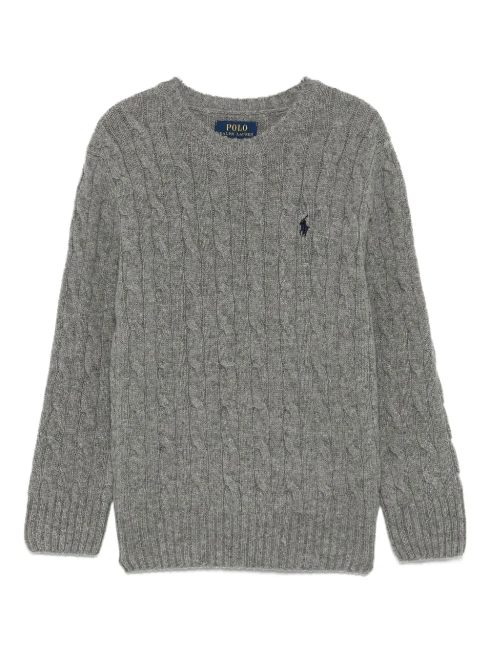 POLO RALPH LAUREN KIDS cable-knit logo-detail sweater | Grey | Image 1