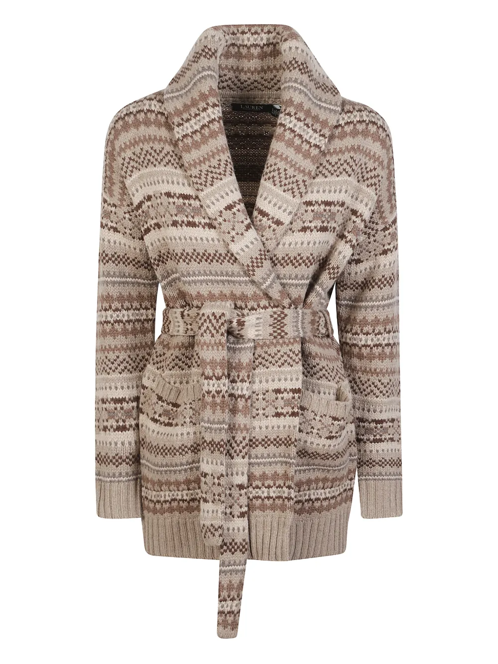 Lauren Ralph Lauren patterned belted cardigan - Neutrals