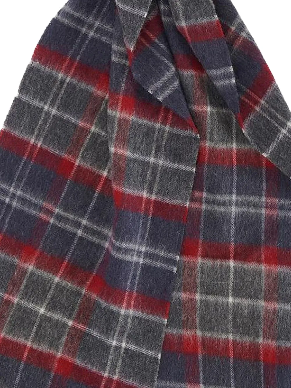 Barbour Geruite sjaal met franje - Blauw