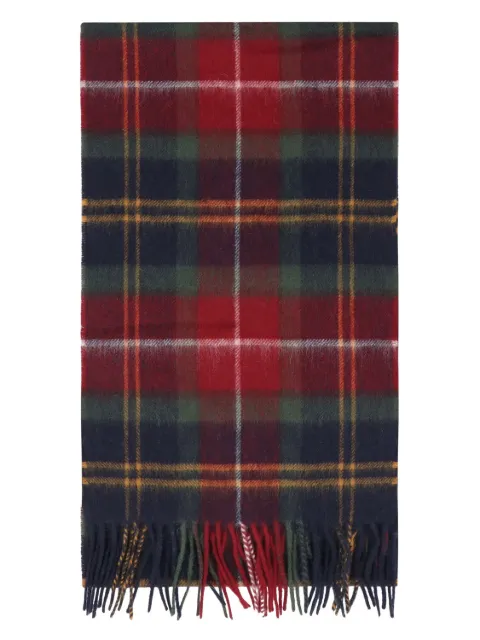 Barbour fringed plaid scarf
