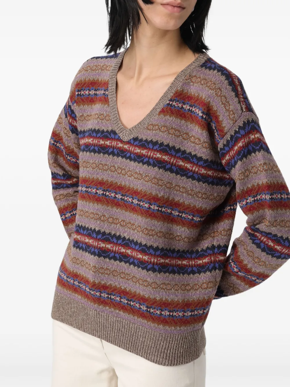 Ralph Lauren V-neck Sweater In Brown