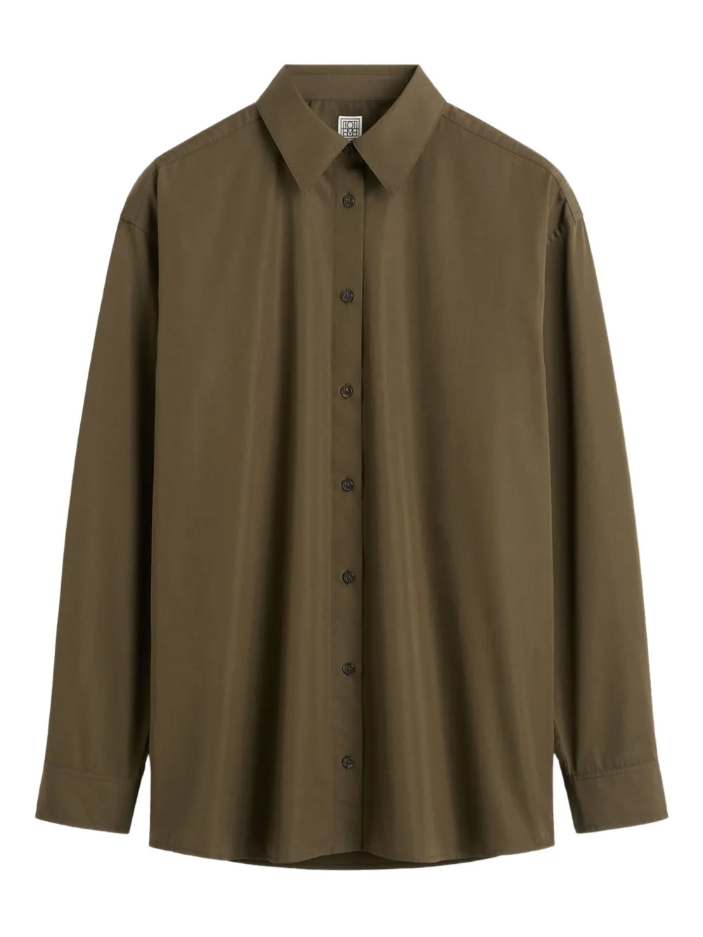 Totême Button-down Cotton Shirt In Green