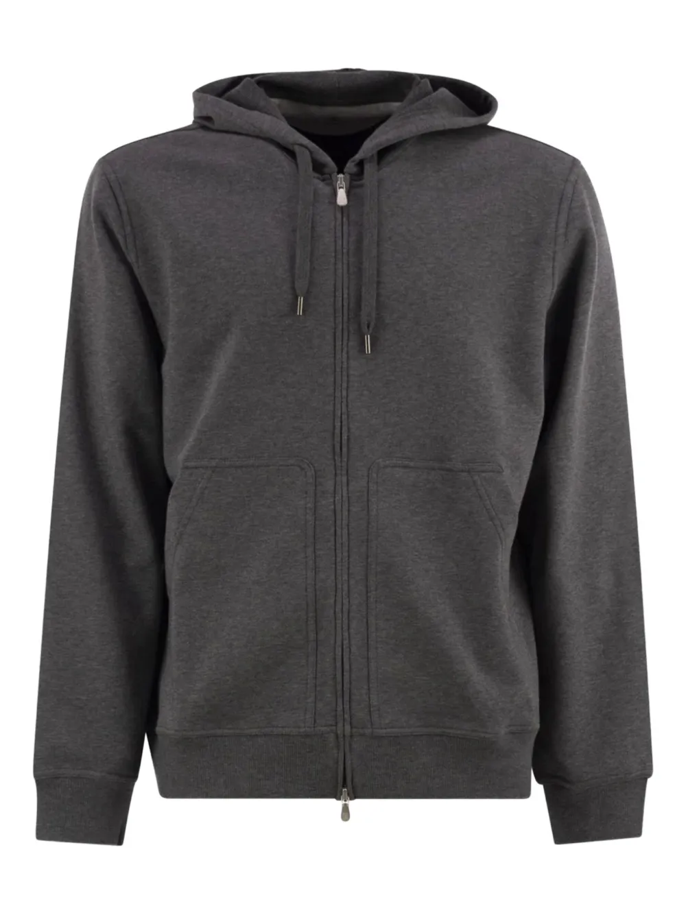 Brunello Cucinelli hooded zip-front sweatshirt | Grey | Image 1