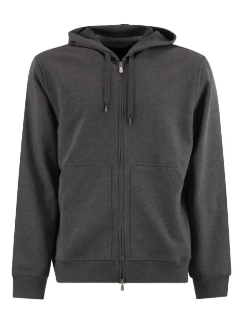 Brunello Cucinelli hooded zip-front sweatshirt