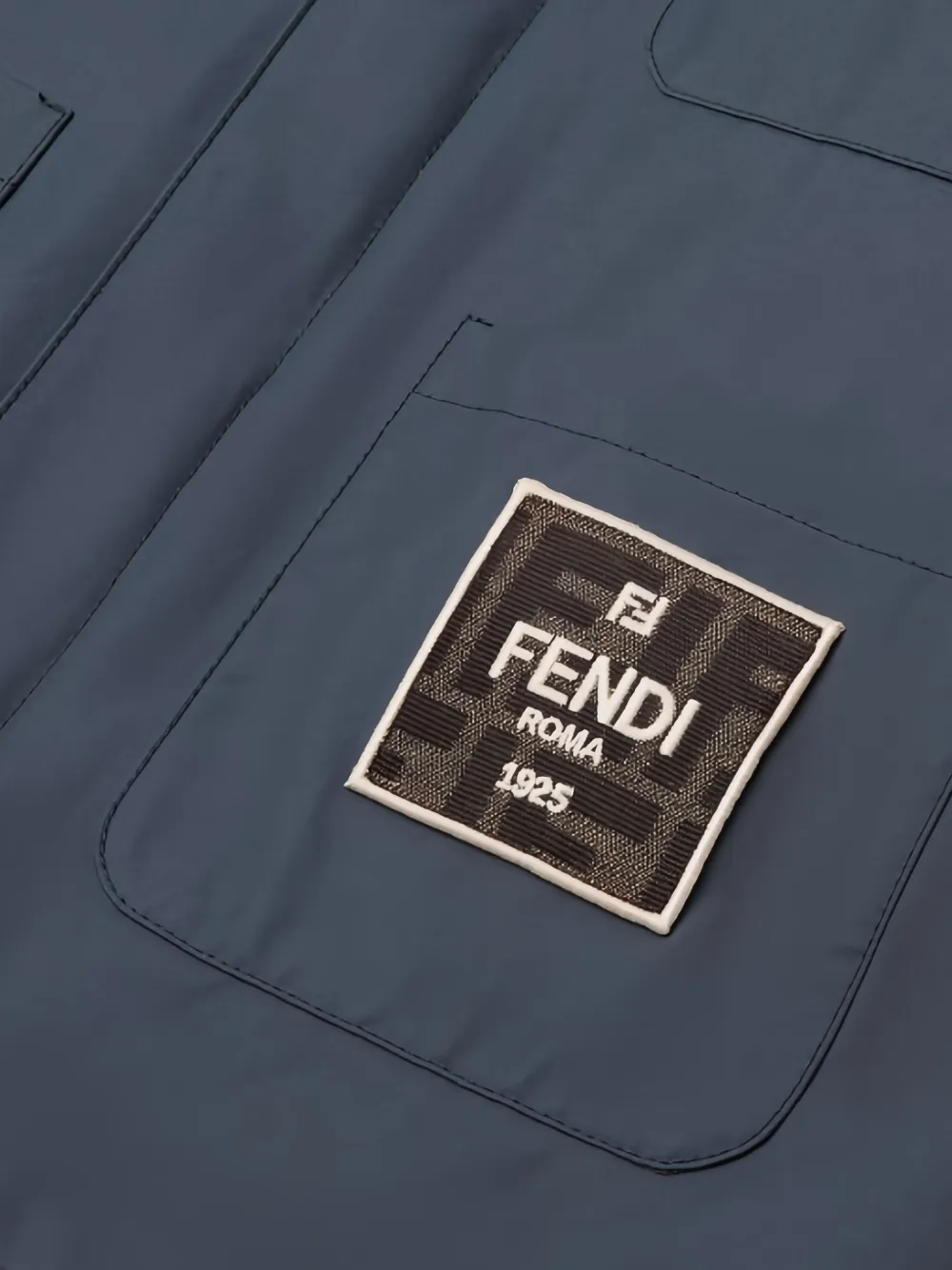 Fendi Kids logo-plaque pocket jacket Blauw