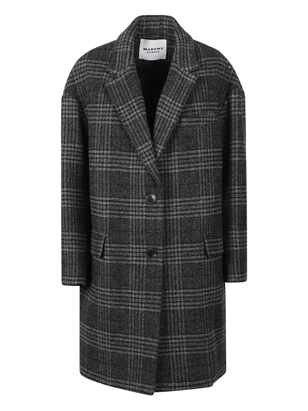 MARANT ÉTOILE checked wool coat | Black | Image 1