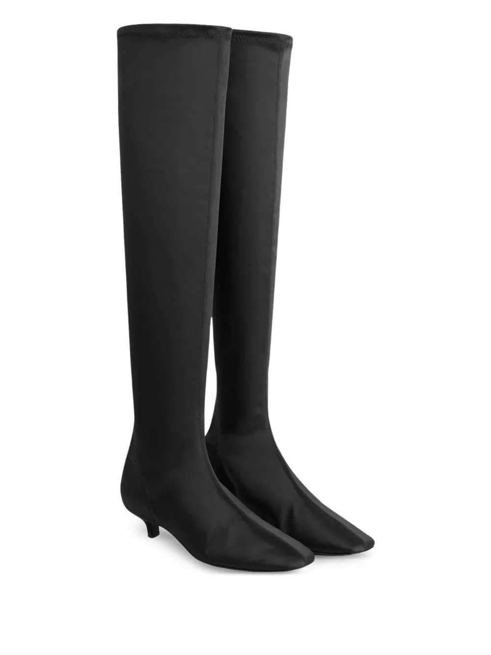 TOTEME 40mm satin knee-high boots Black