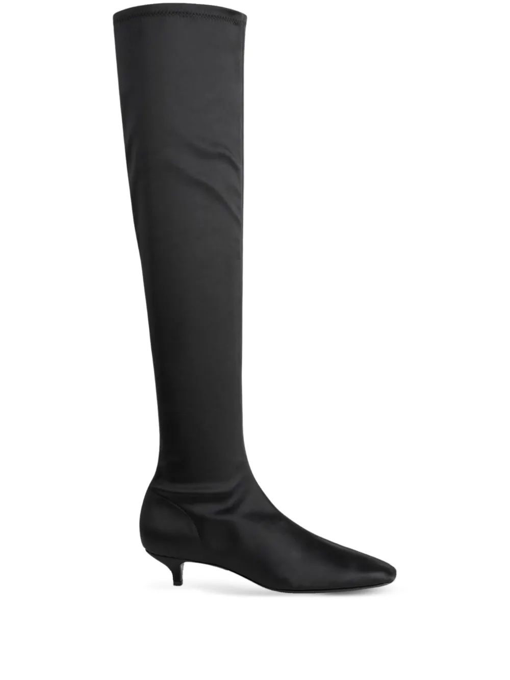 TOTEME 40mm satin knee-high boots Black