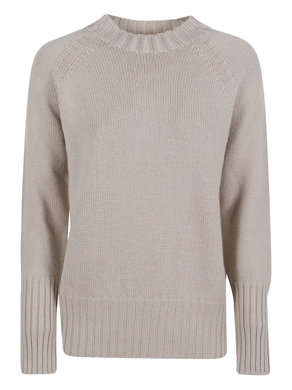 Drumohr Knit Sweater With Raglan Sleeves And Ribbed Hem In Neutral