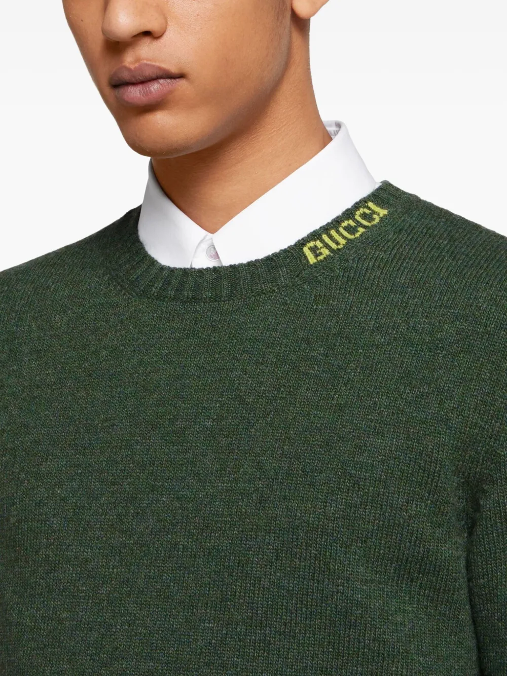 Gucci Trui met ronde hals en logo Groen