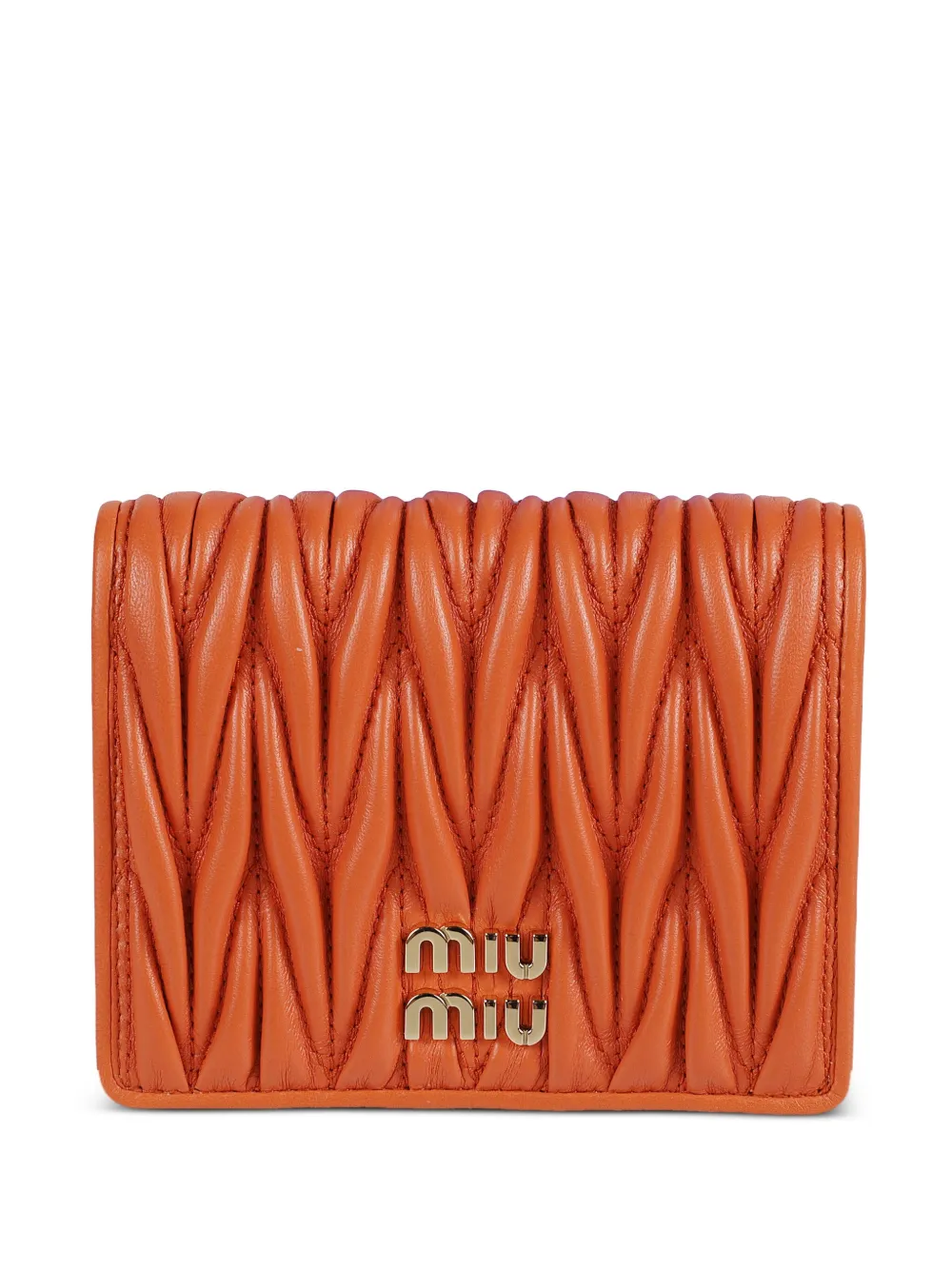 Miu Miu matelassé logo wallet | Orange | Image 1