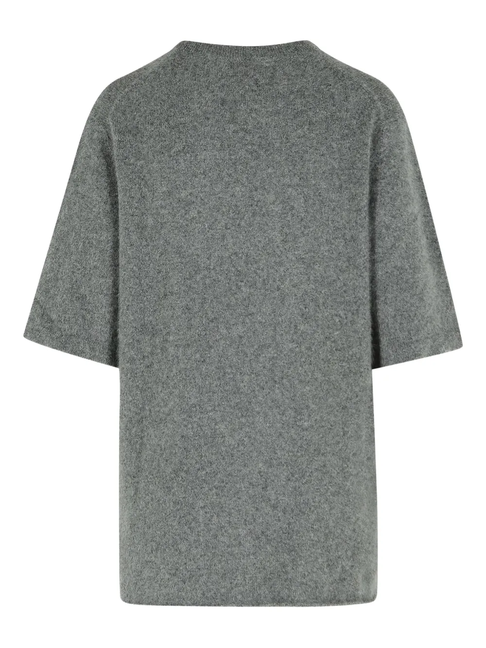 Loulou De Saison Gray Raven Yak Blend Short Sleeves Sweater In Gray
