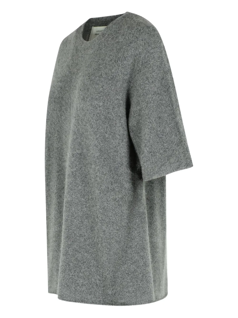 Loulou De Saison Gray Raven Yak Blend Short Sleeves Sweater In Gray