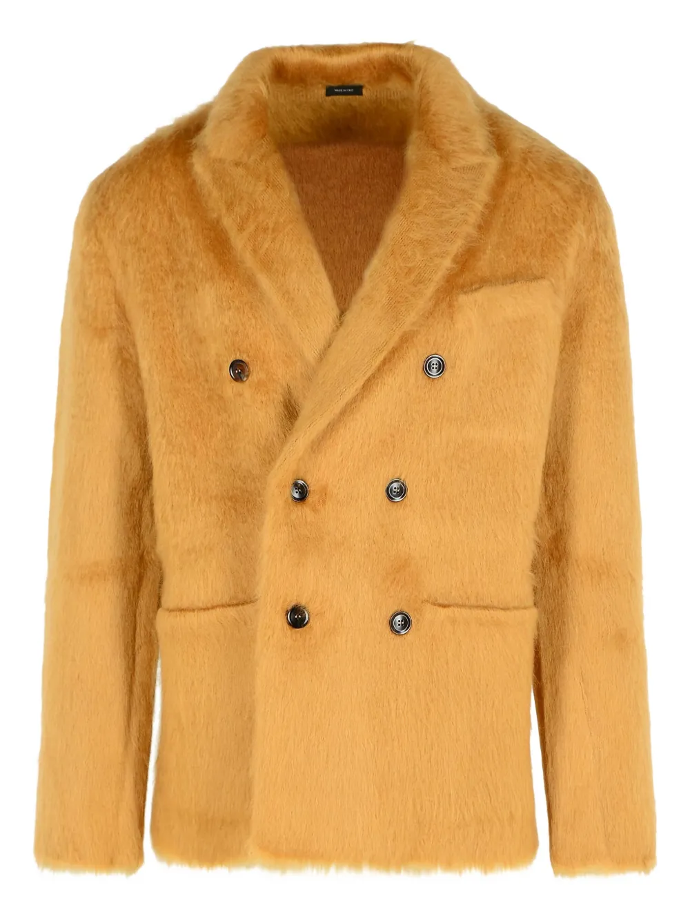 TOM FORD double-breasted patch-pocket blazer Geel
