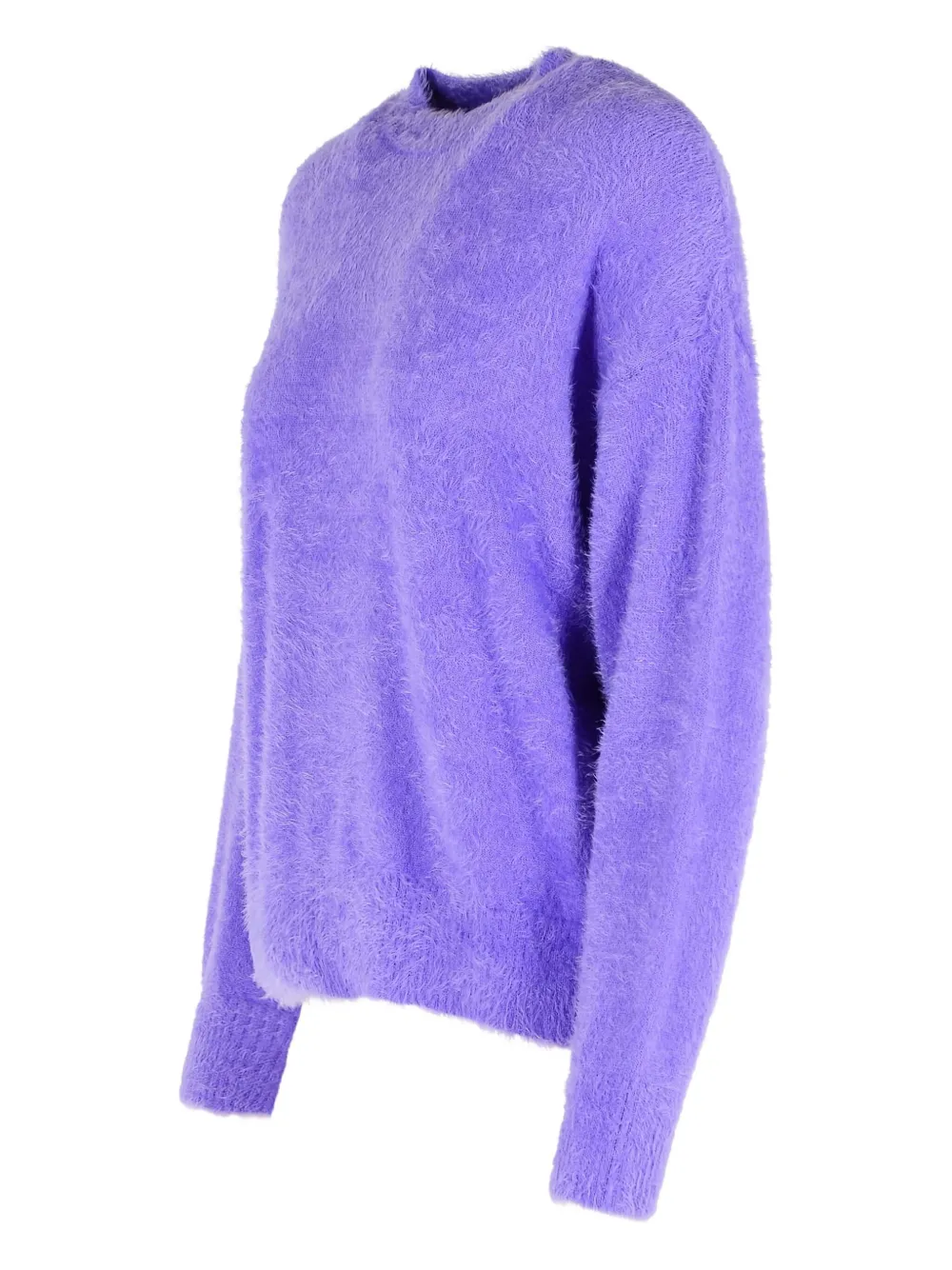 MOSCHINO JEANS ribbed-trim fluffy sweater Paars
