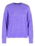 MOSCHINO JEANS ribbed-trim fluffy sweater - Purple