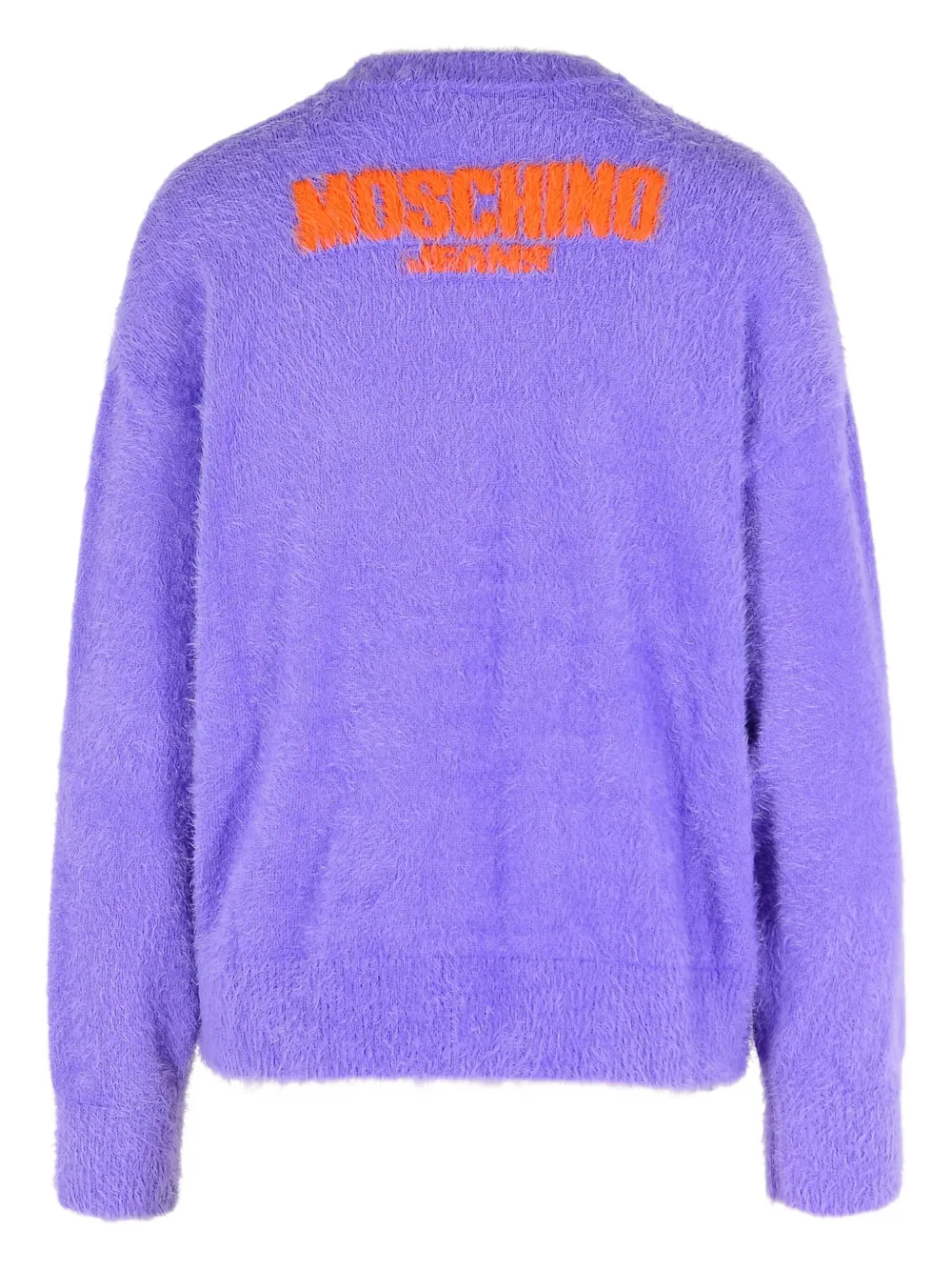 MOSCHINO JEANS ribbed-trim fluffy sweater Paars