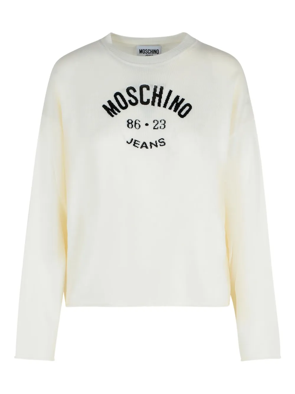MOSCHINO JEANS virgin-wool crew-neck sweater - ホワイト MOSCHINO JEANS virgin-wool crew-neck sweater - ホワイト