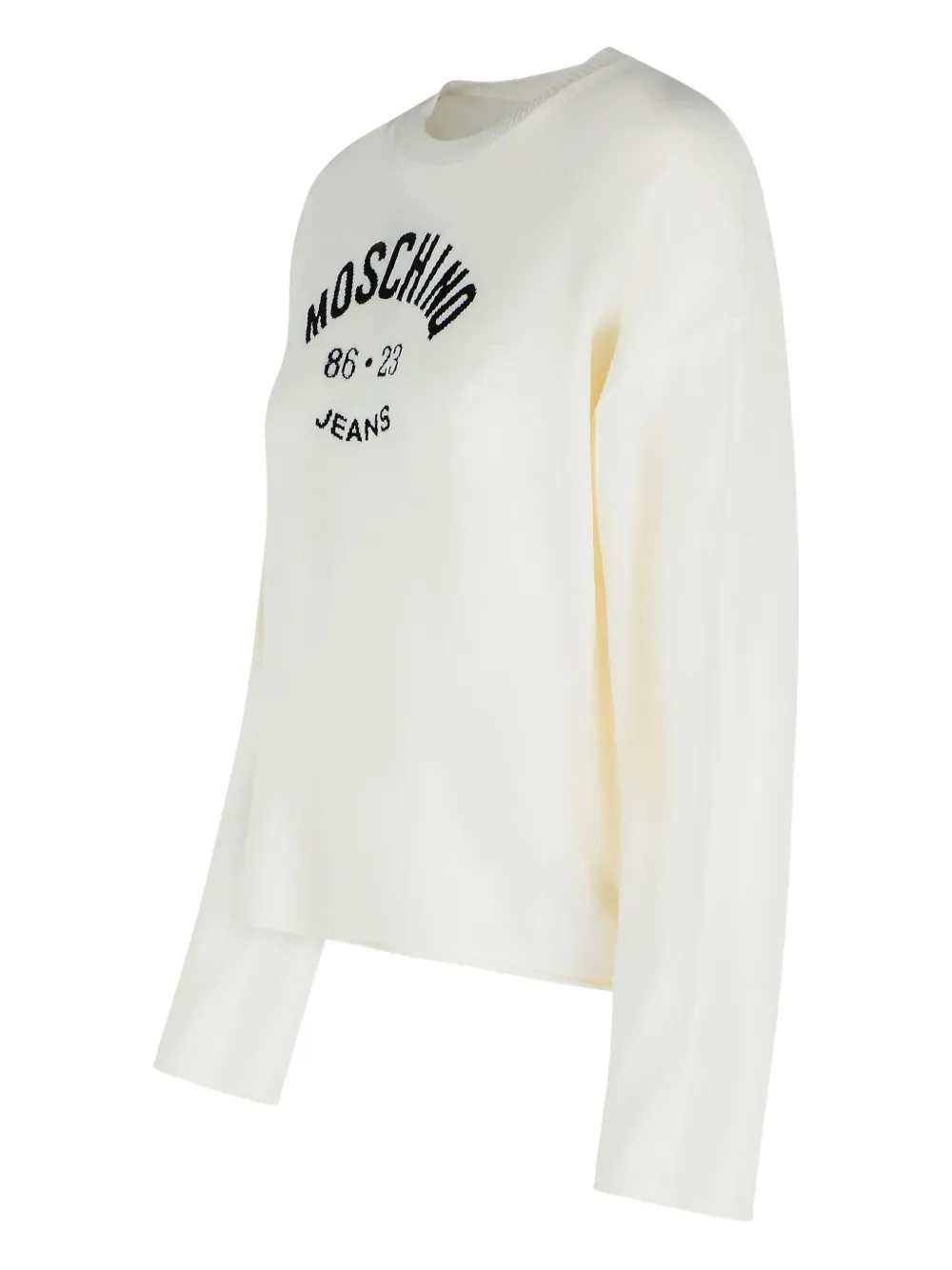 Moschino Jeans Ivory Virgin Wool Sweater In White