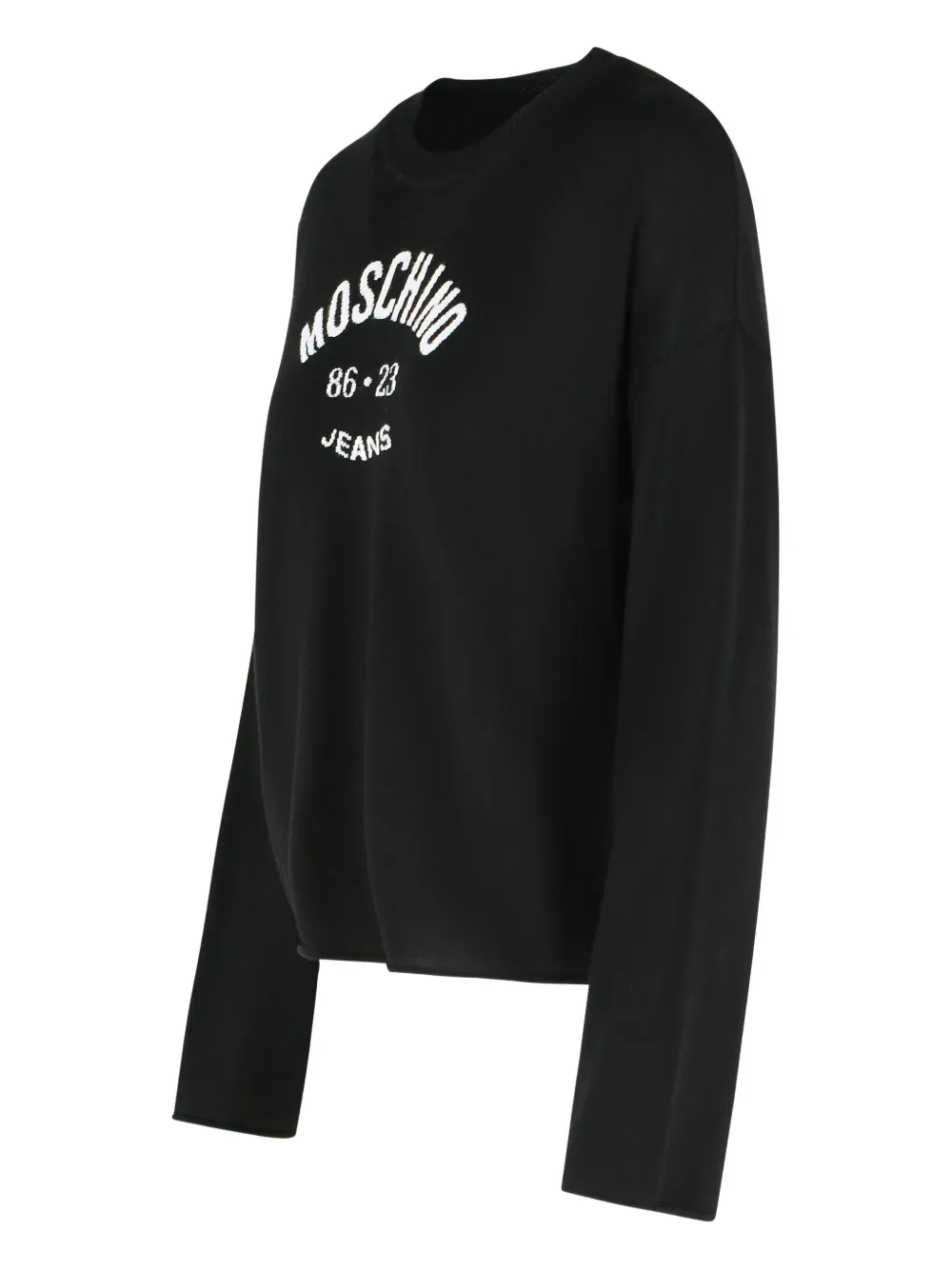 MOSCHINO JEANS virgin-wool crew-neck sweater Zwart