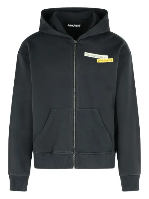 Palm Angels logo-print zip-front hoodie