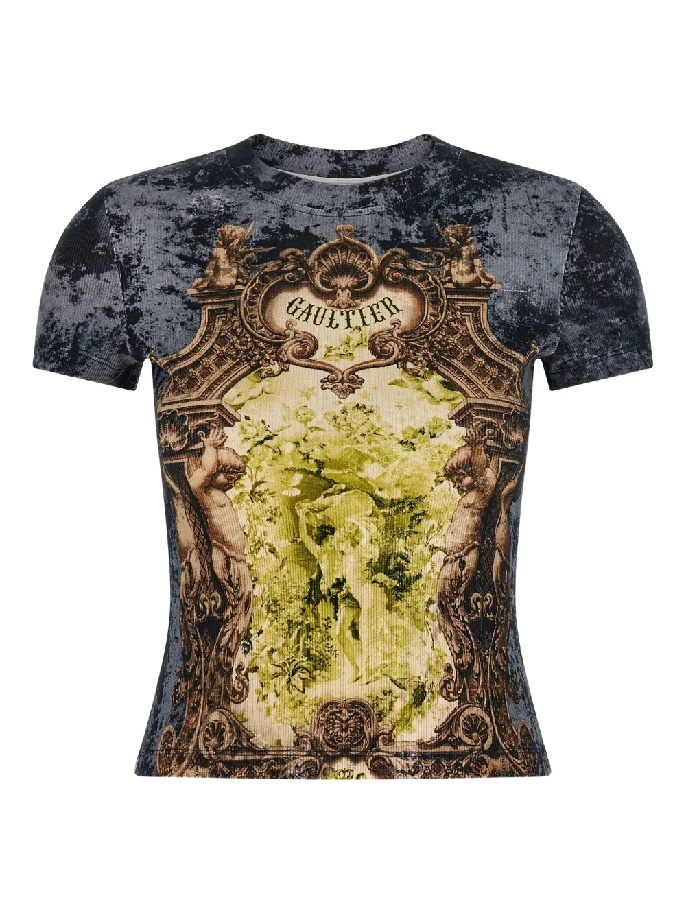 Jean Paul Gaultier The Blue Médaillon Printed T-shirt In Gray