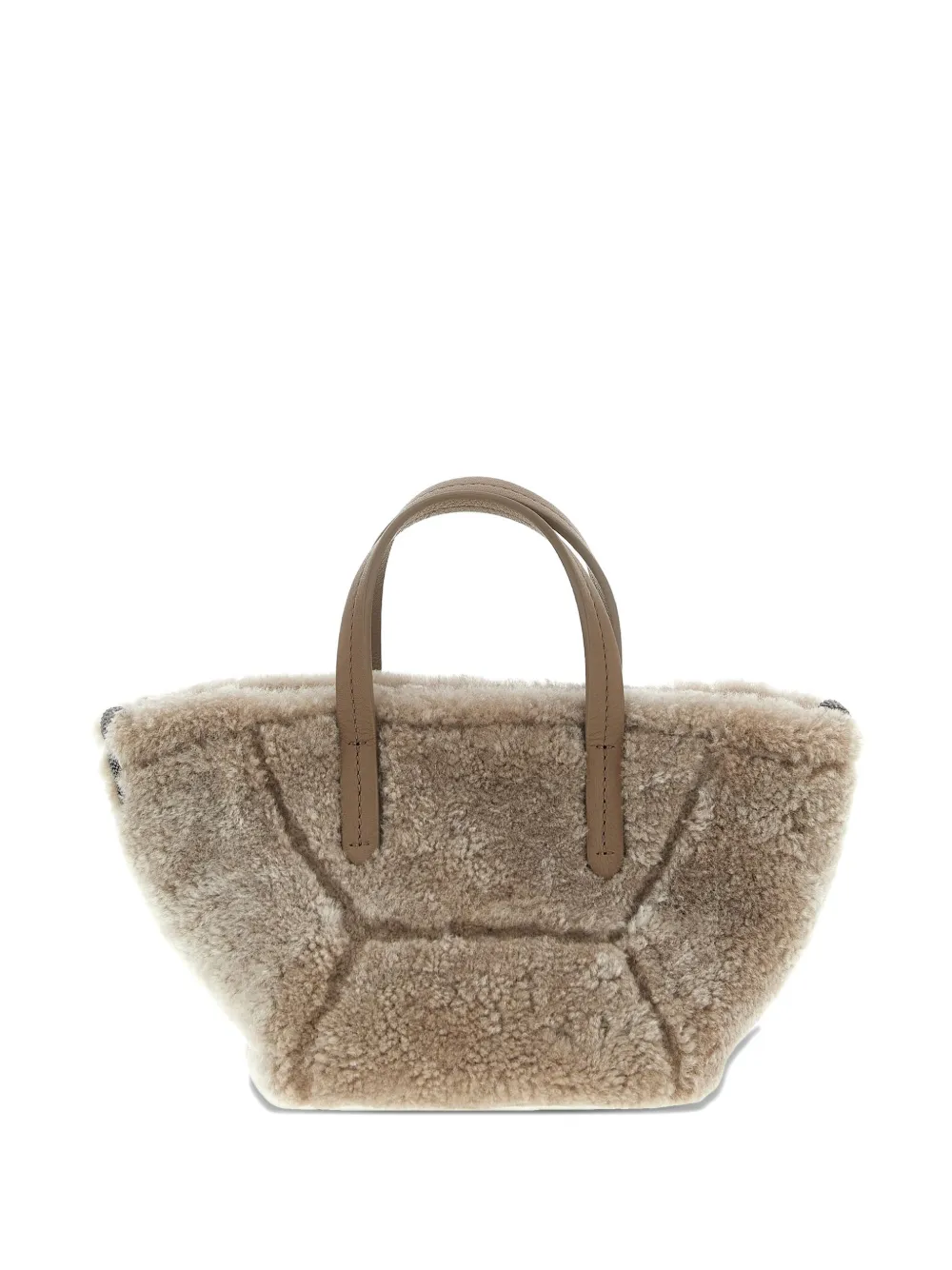 Brunello Cucinelli shearling leather tote bag - グレー Brunello Cucinelli shearling leather tote bag - グレー