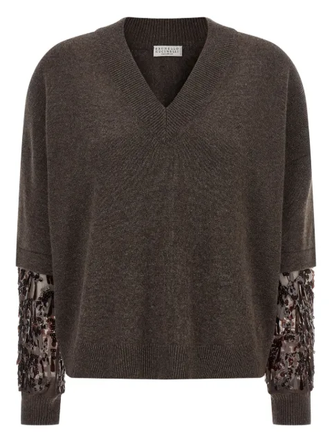 Brunello Cucinelli sequin-embellished cashmere sweater