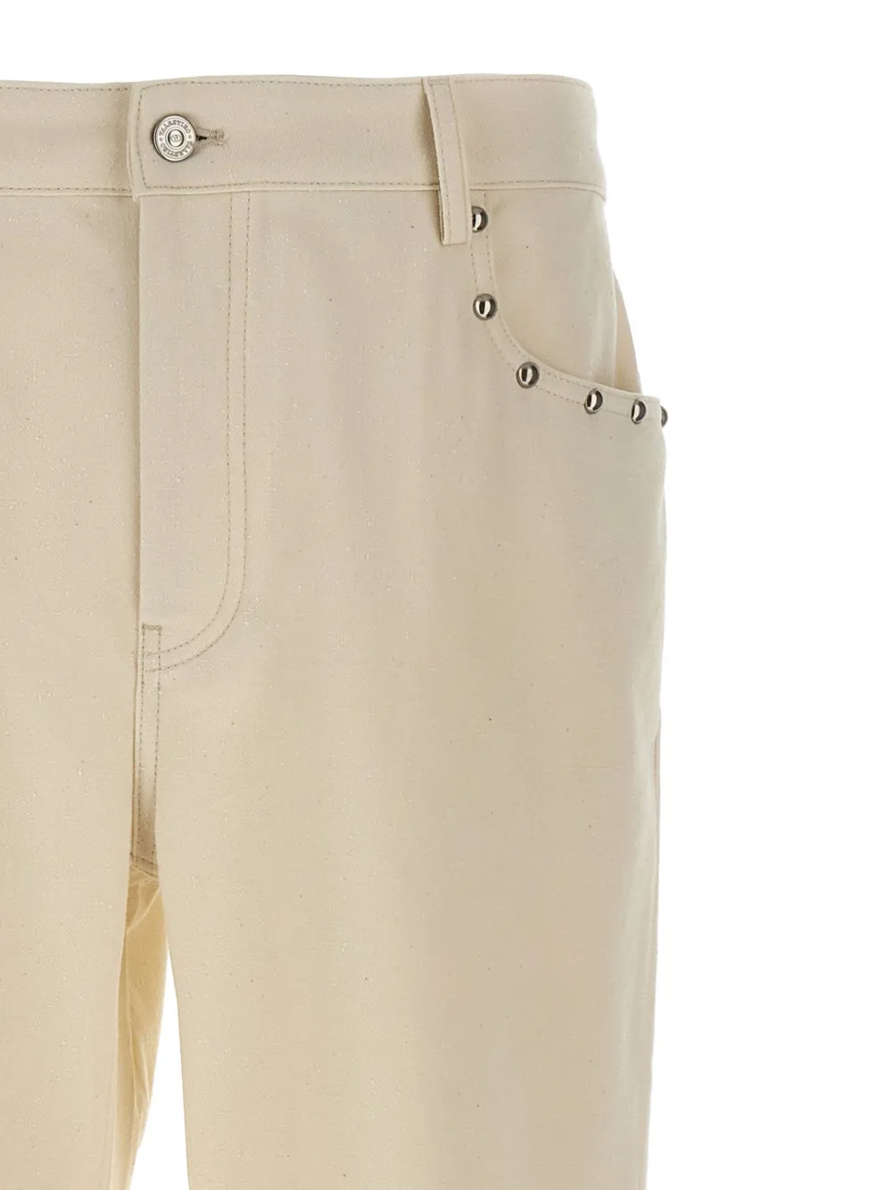 Valentino Garavani stud-embellished cotton trousers Wit
