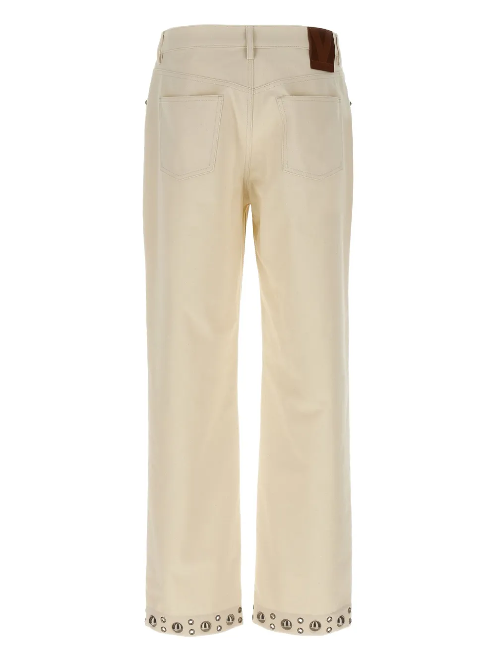 Valentino Garavani stud-embellished cotton trousers - Wit