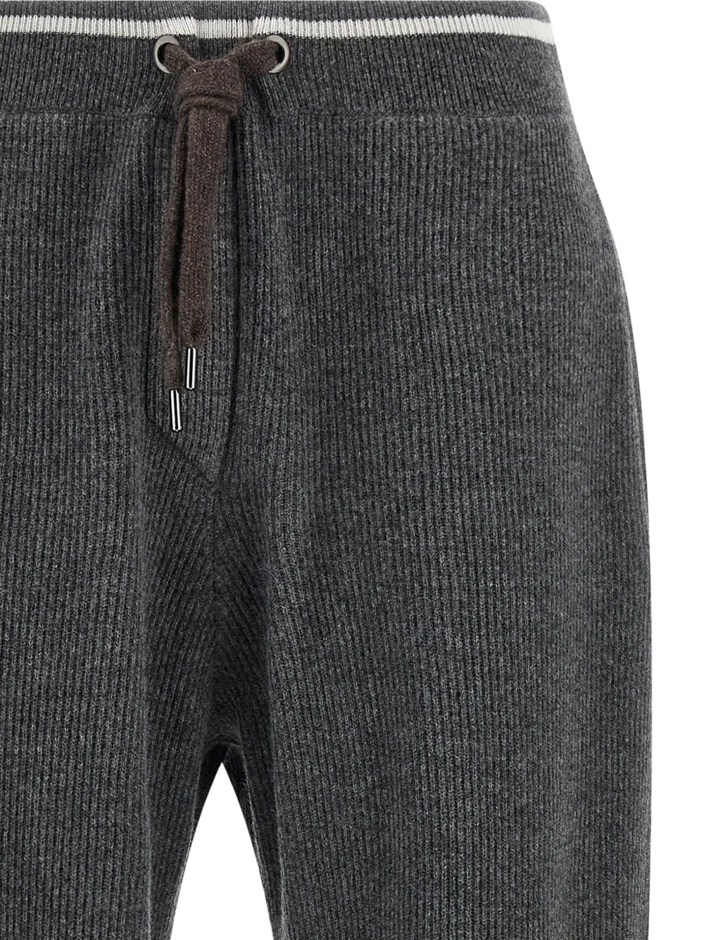 Brunello Cucinelli ribbed drawstring trousers Grijs