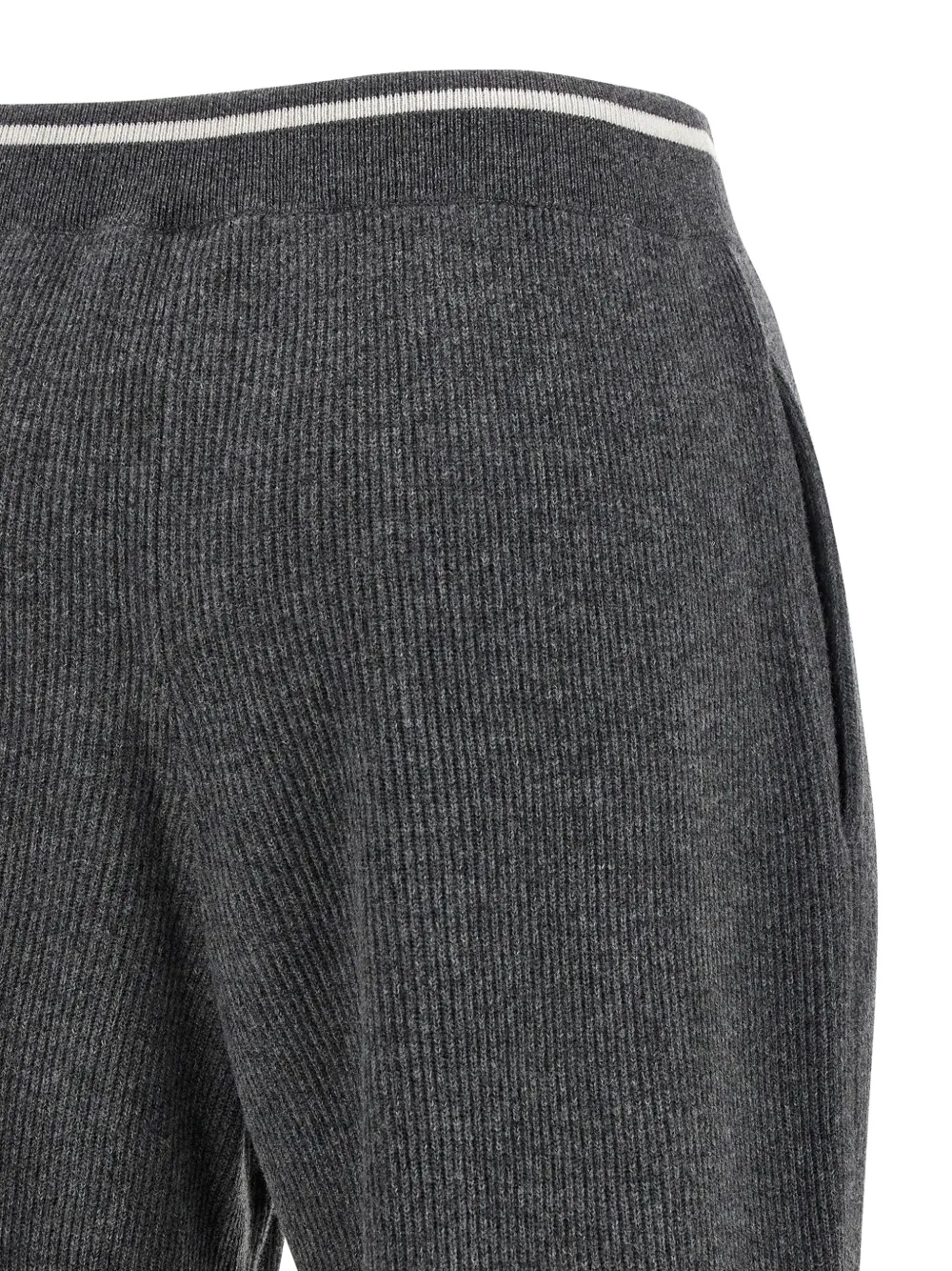 Brunello Cucinelli ribbed drawstring trousers Grijs