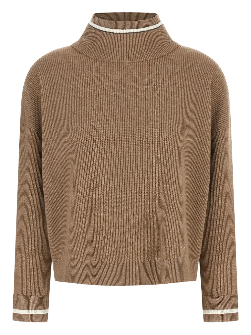 Brunello Cucinelli ribbed high-neck sweater Bruin