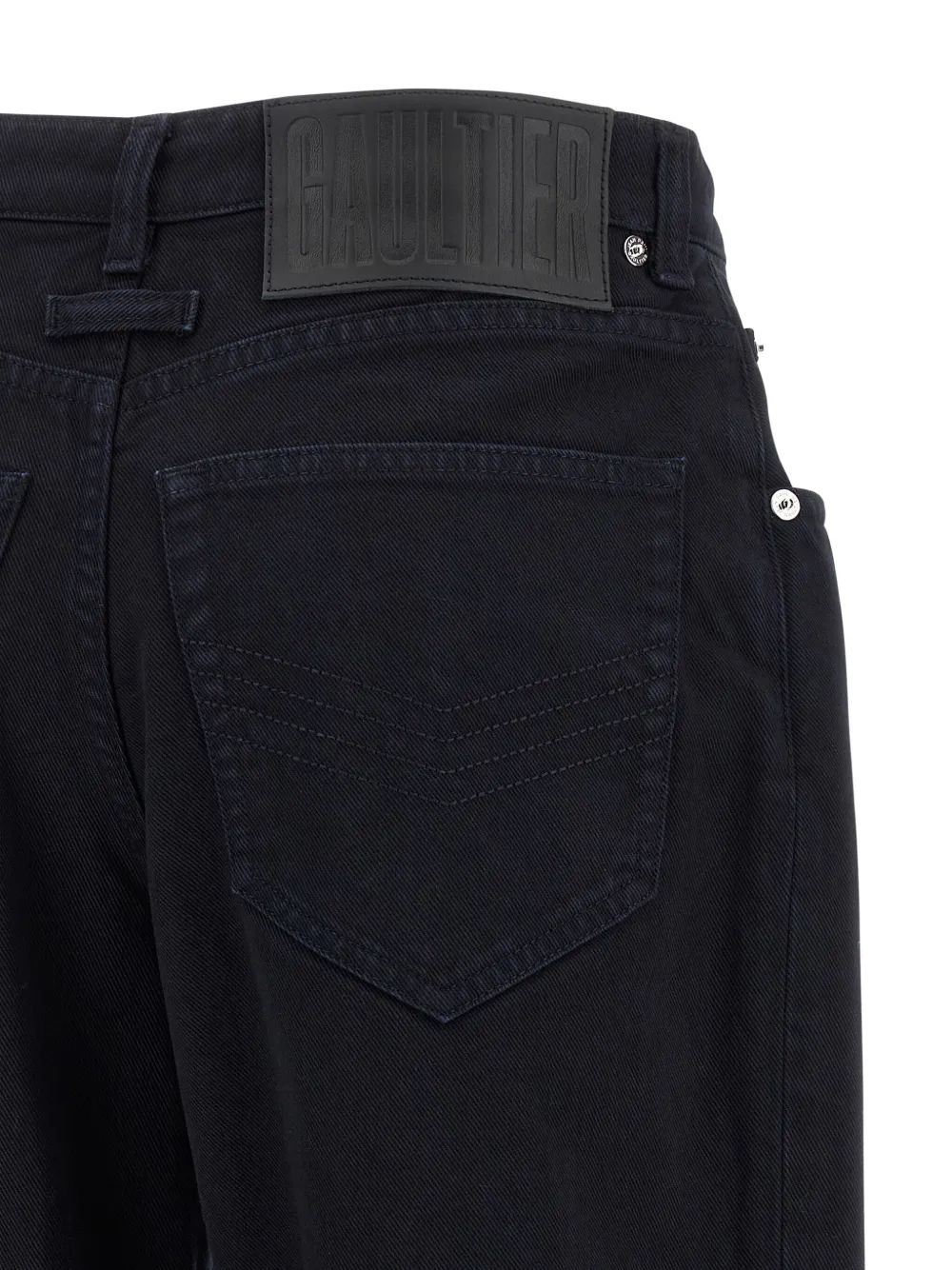 Jean Paul Gaultier snap-button front-cut jeans Blauw