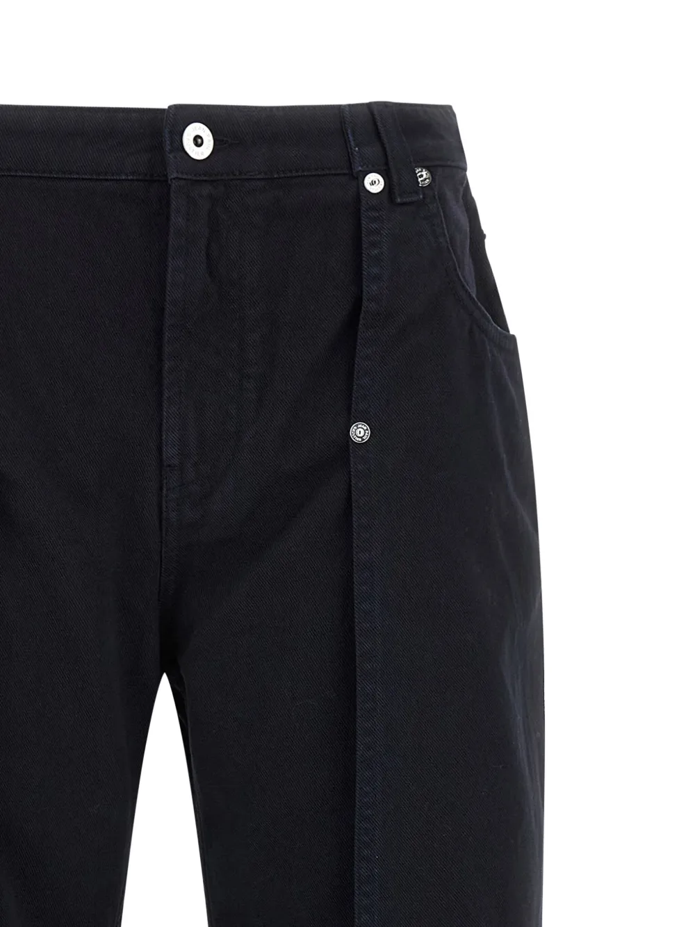 Jean Paul Gaultier snap-button front-cut jeans Blauw